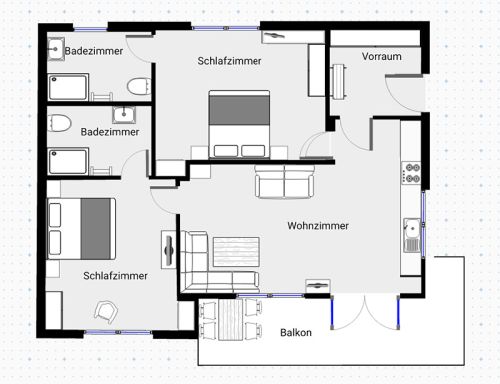 Groundplan apartment Valluga in Pettneu at the Arlberg